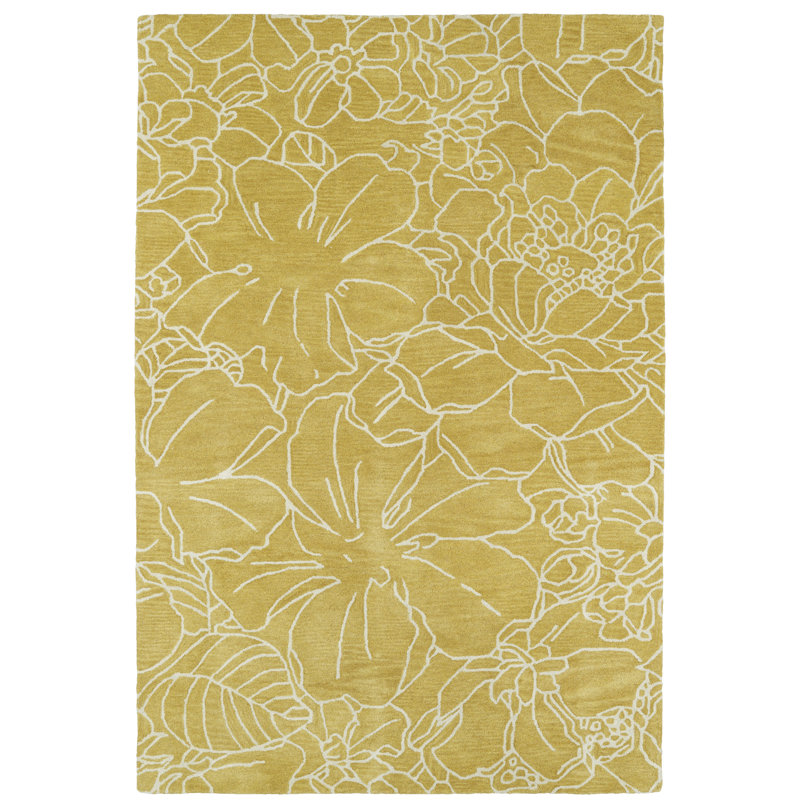 Wrought Studio HandTufted Yellow/Ivory Area Rug & Reviews Wayfair